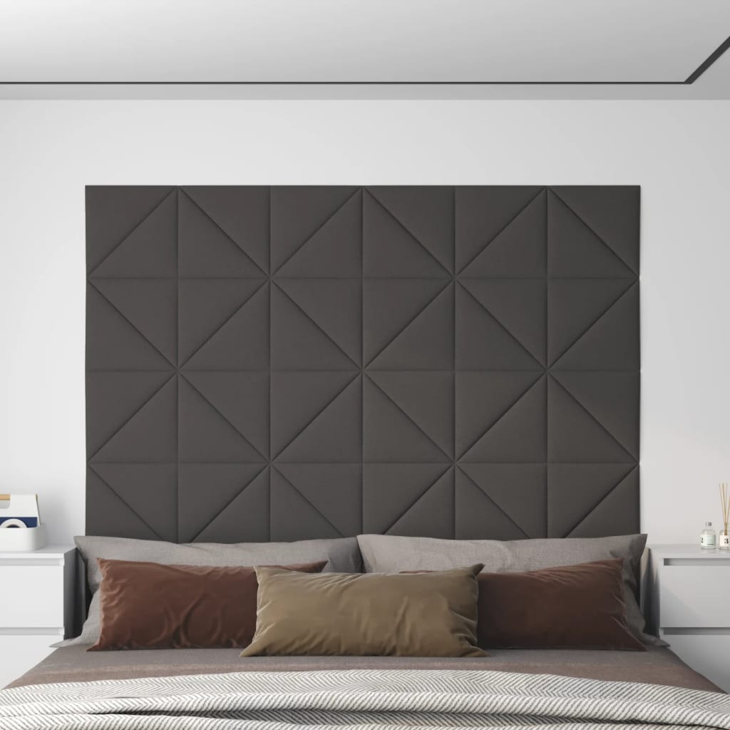 vidaXL vægpaneler 12 stk. 30x30 cm 0,54 m² stof mørkegrå