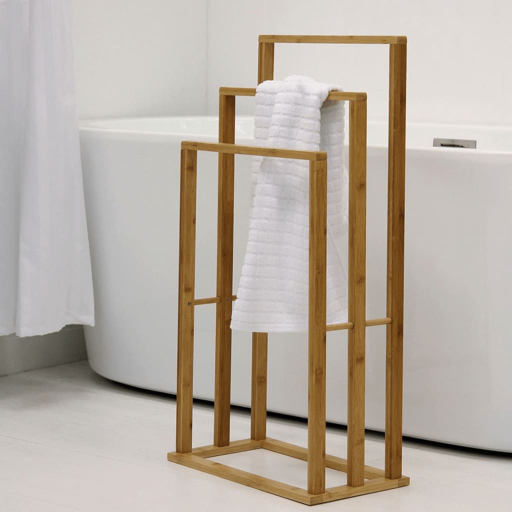 Bathroom Solutions håndklædeholder med 3 stænger bambus