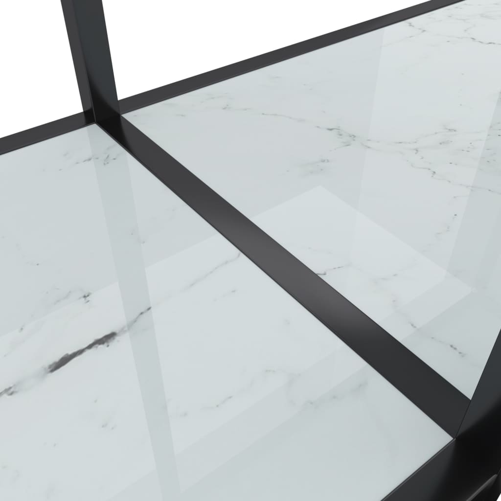 vidaXL konsolbord 180x35x75,5 cm hærdet glas hvid