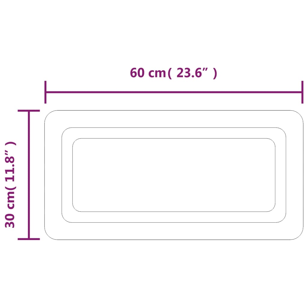 vidaXL badeværelsesspejl med LED-lys 60x30 cm