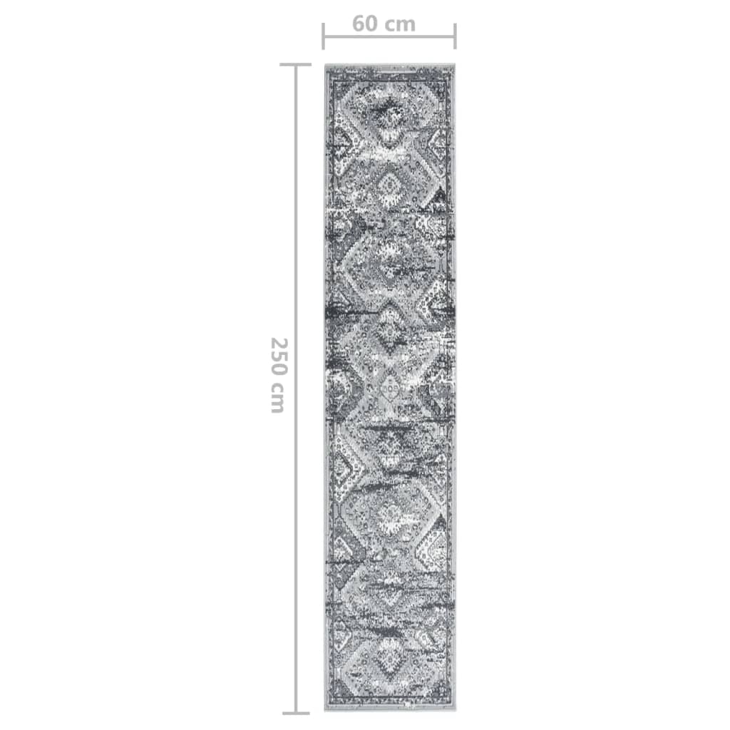 vidaXL tæppeløber 60x250 cm orientalsk BCF grå