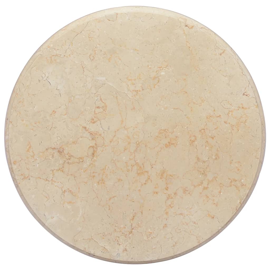 vidaXL bordplade Ø50x2,5 cm marmor cremefarvet