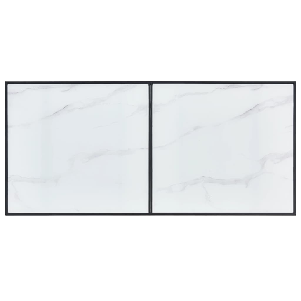 vidaXL spisebord 140 x 70 x 75 cm hærdet glas hvid