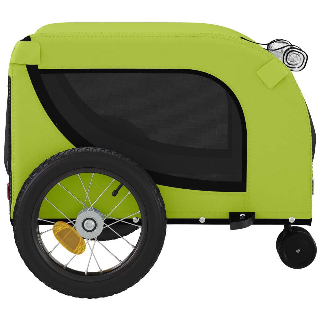 vidaXL hundetrailer til cykel oxfordstof og jern grøn og sort