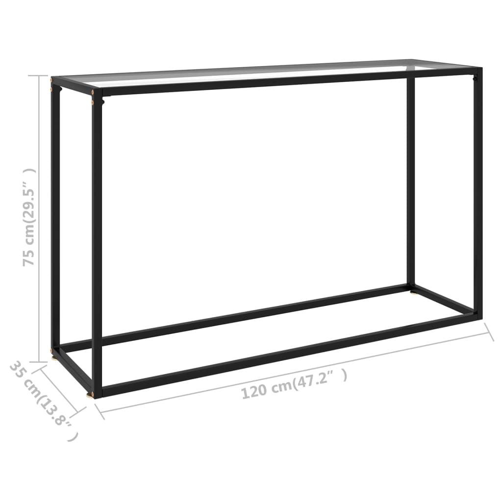 vidaXL konsolbord 120x35x75 cm hærdet glas transparent