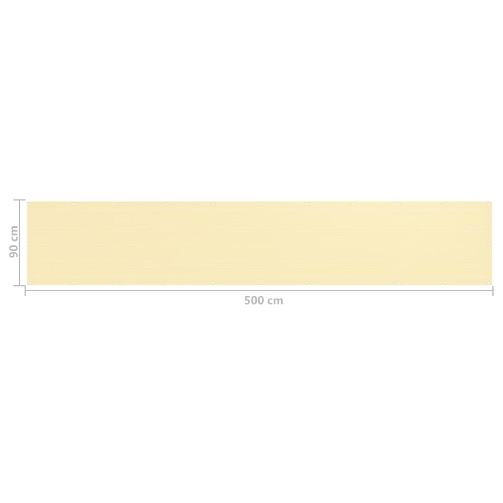 vidaXL altanafskærmning 90x500 cm HDPE beige