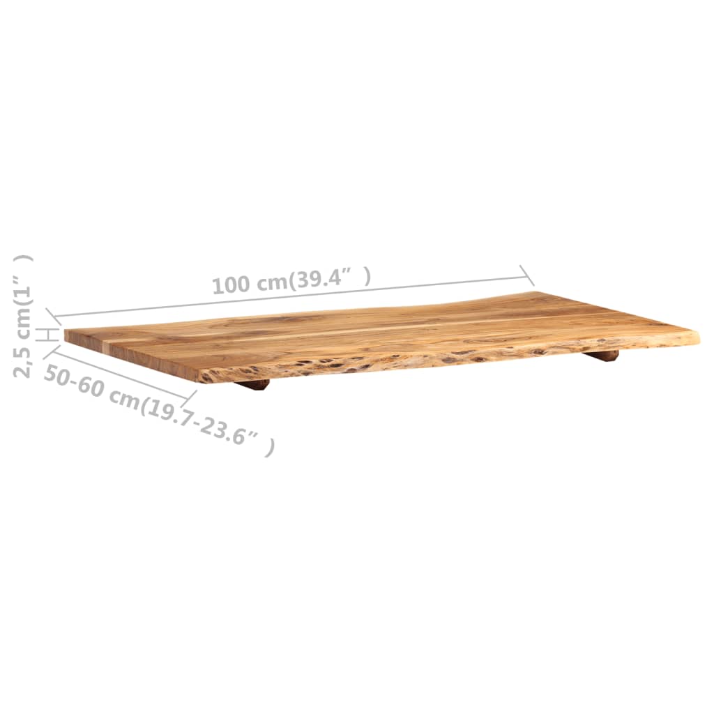 vidaXL bordplade 100x(50-60)x2,5 cm massivt akacietræ