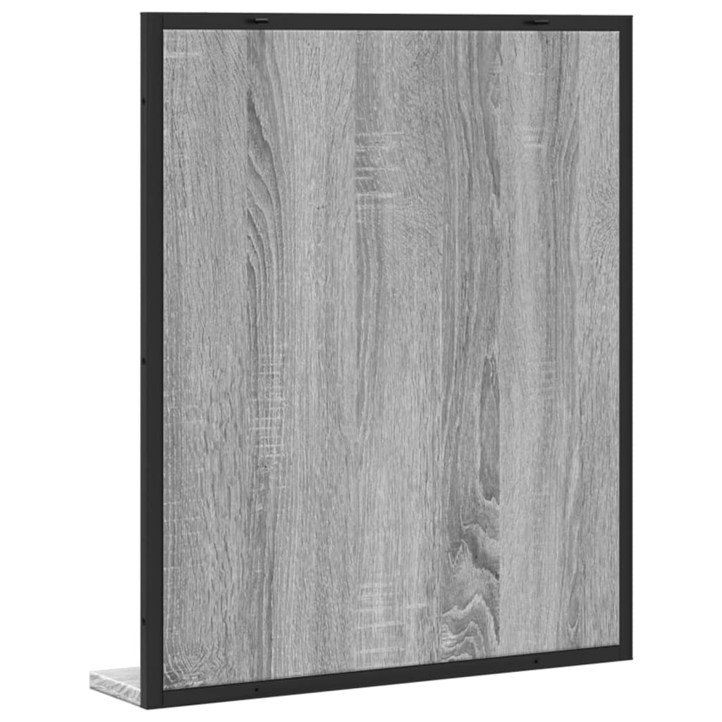 vidaXL spejl med hylde 50x12x60 cm konstrueret træ grå sonoma-eg