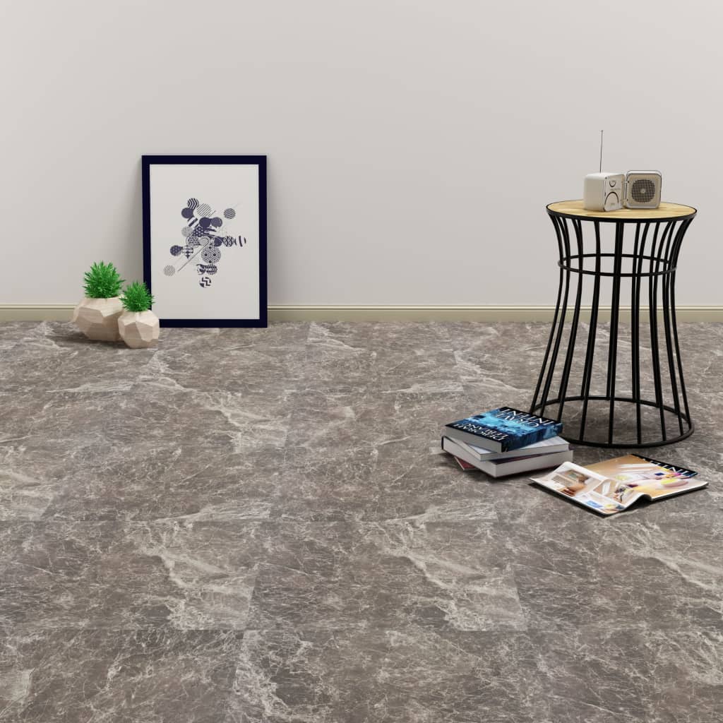 vidaXL selvklæbende PVC-gulvbrædder 5,11 m² sort marmor