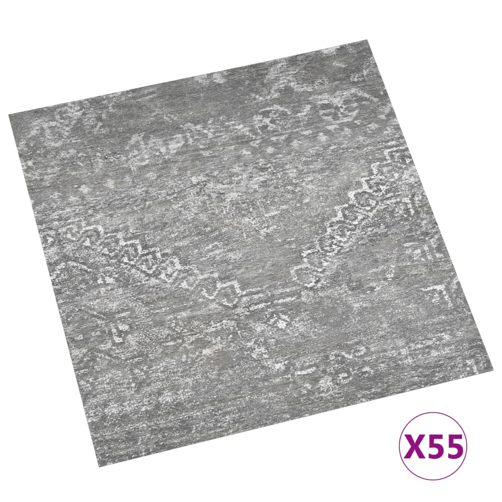 vidaXL selvklæbende gulvbrædder 55 stk. 5,11 m² PVC betongrå