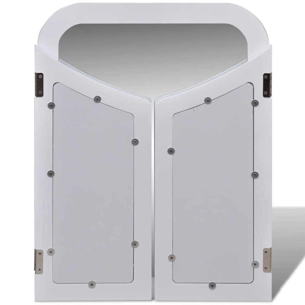 vidaXL toiletbord med 3-i-1 spejl og taburet 2 skuffer hvid