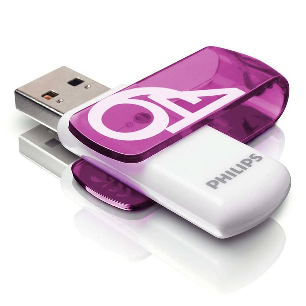 Philips USB-nøgle Vivid USB 2.0 64 GB hvid og lilla