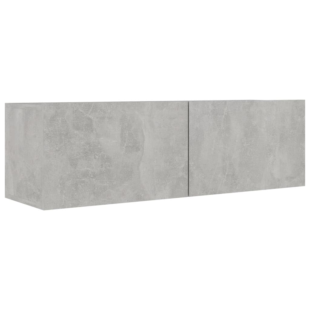 vidaXL væghængt tv-bord 37x37x72 cm konstrueret træ betongrå