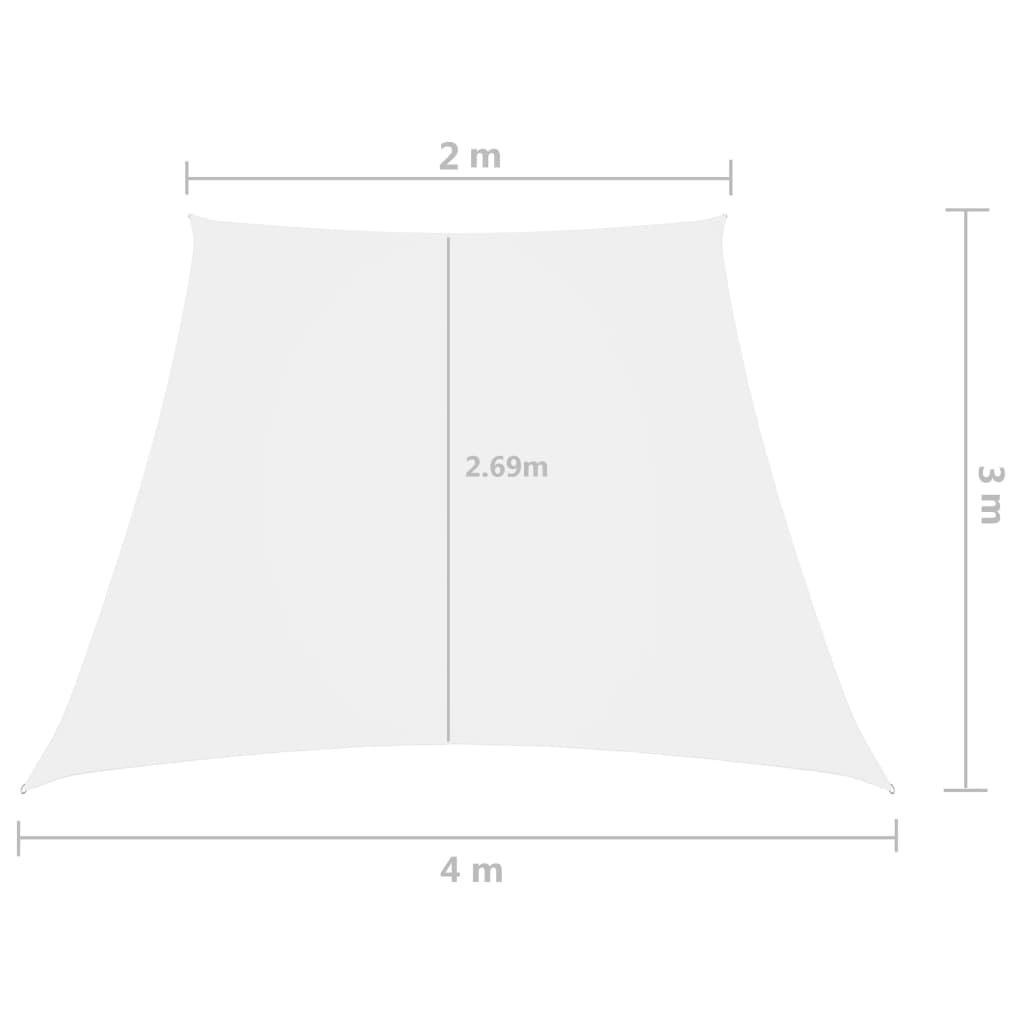 vidaXL solsejl 2/4x3 m trapezformet oxfordstof hvid