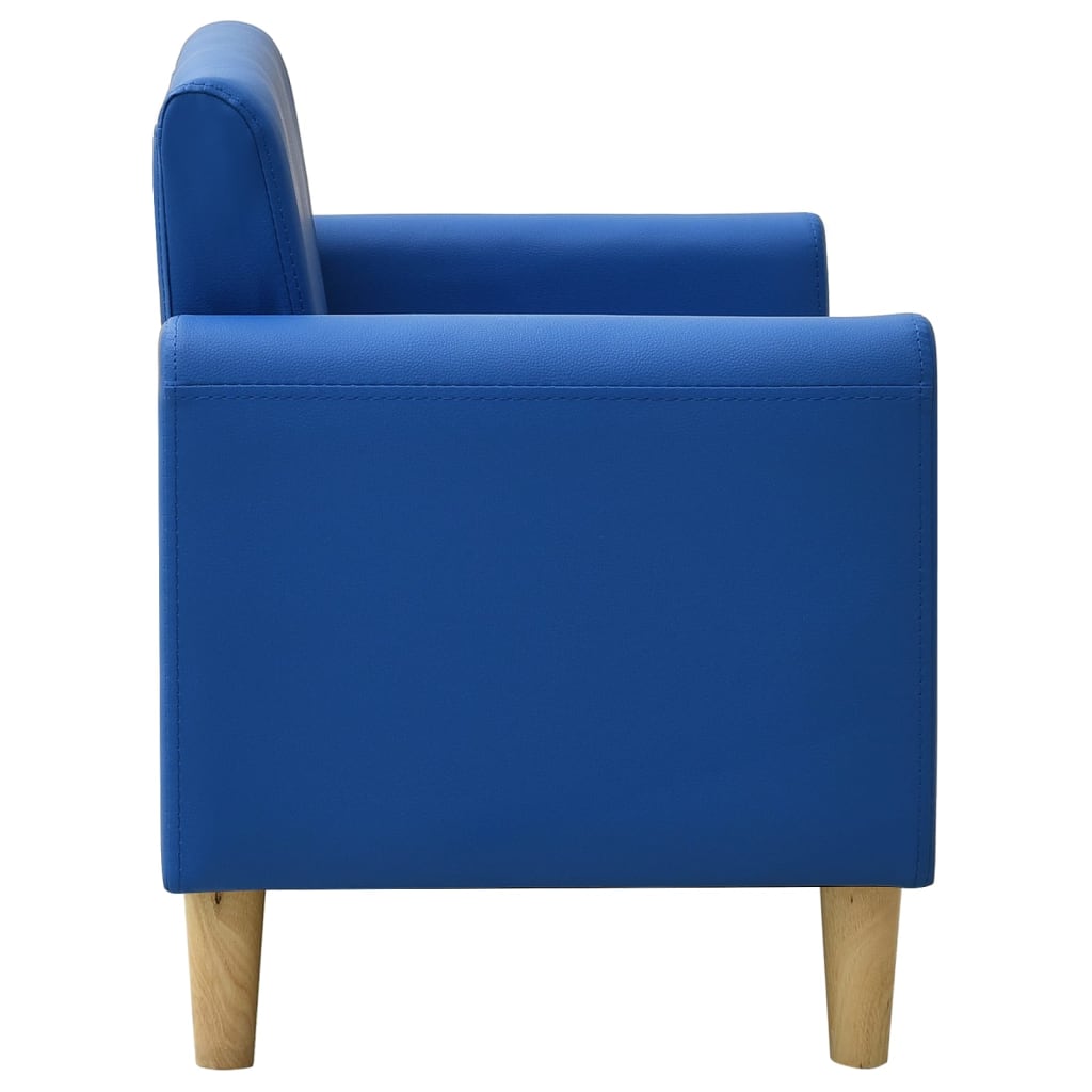 vidaXL 2-personers sofa til børn kunstlæder blå