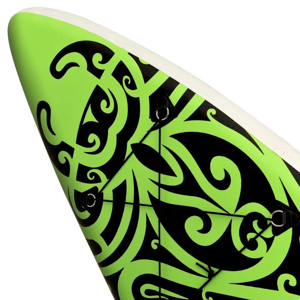 vidaXL oppusteligt paddleboardsæt 305x76x15 cm grøn