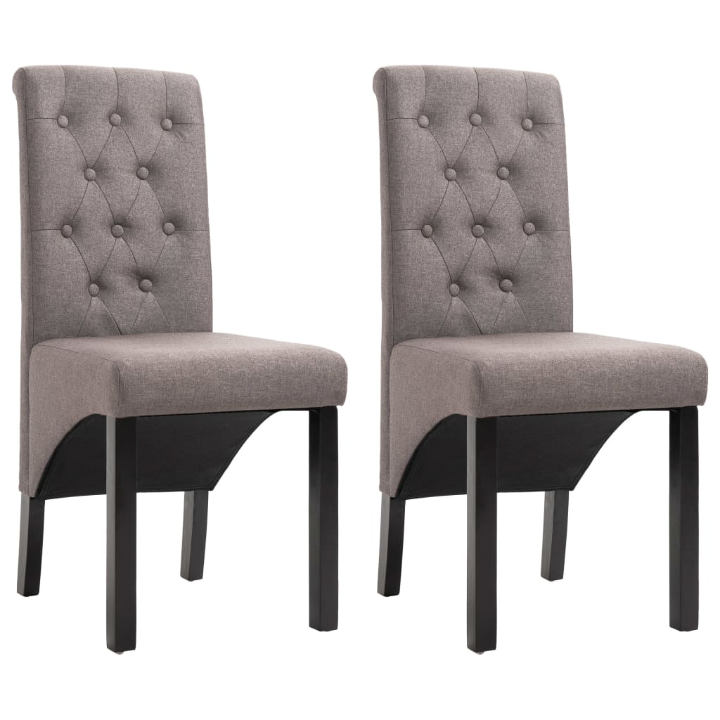 vidaXL spisebordsstole 2 stk. stof gråbrun