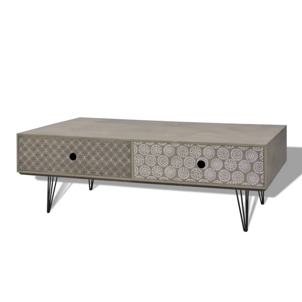 vidaXL sofabord 100x60x35 cm grå