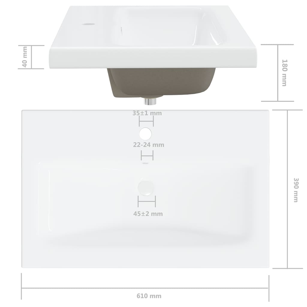 vidaXL badeværelsesmøbelsæt spånplade hvid højglans