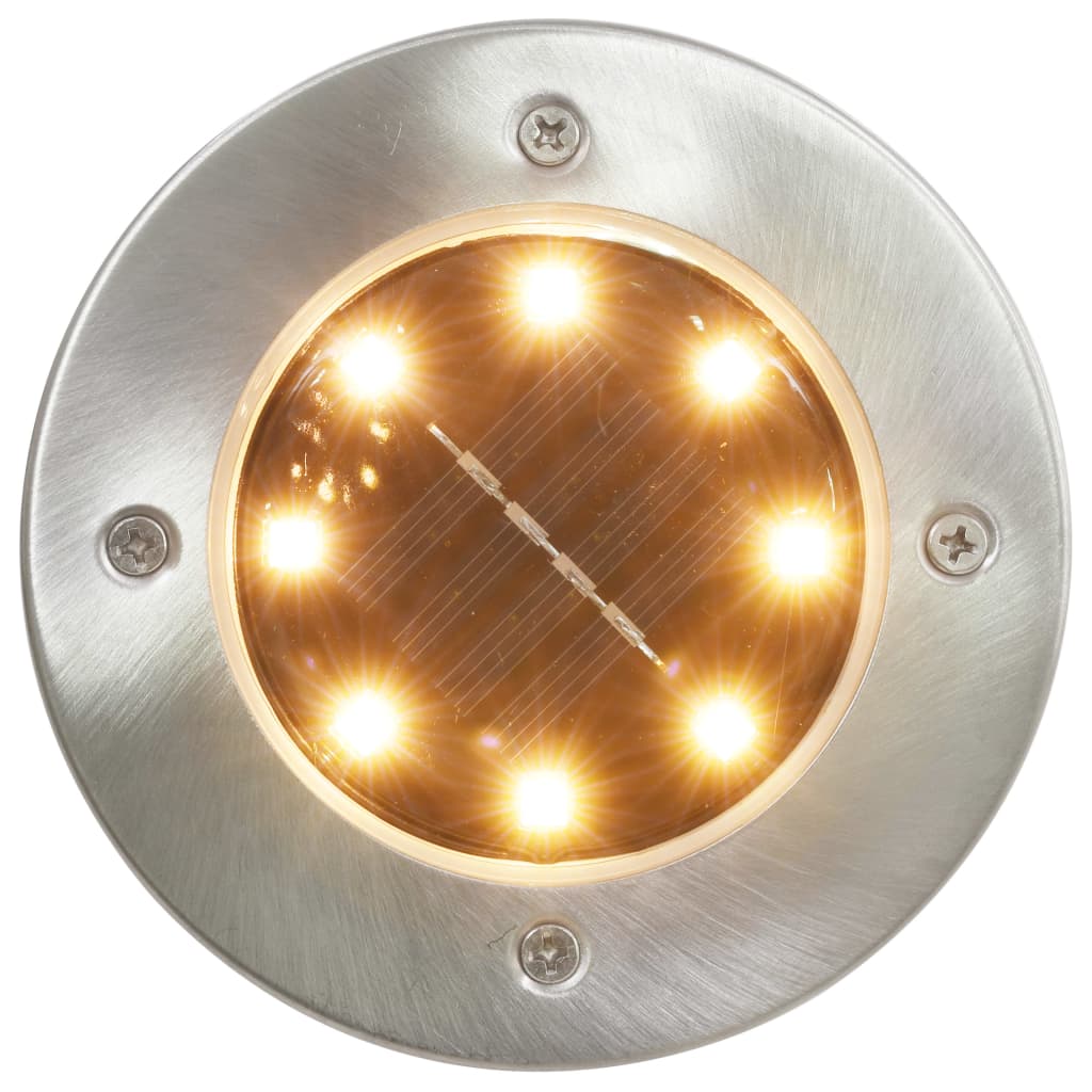 vidaXL soldrevne LED-nedgravningsspots 8 stk. varmt hvidt lys