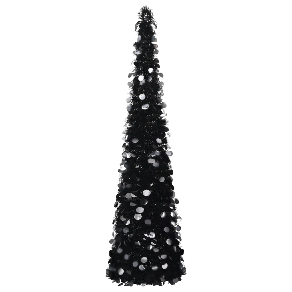 vidaXL kunstigt pop op-juletræ 180 cm PET sort