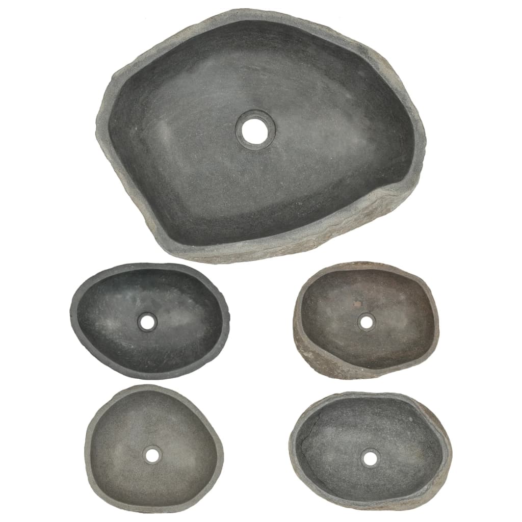 vidaXL håndvask flodsten oval 46 - 52 cm