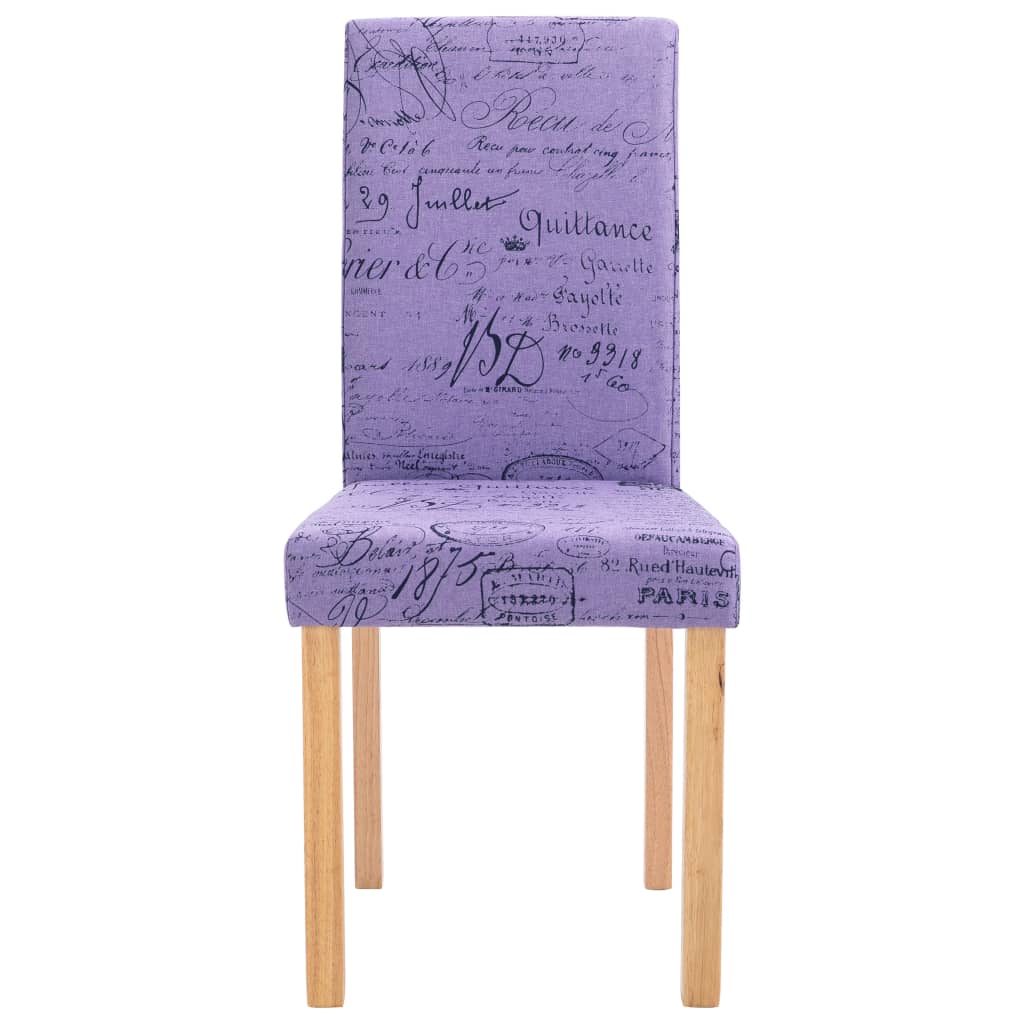 vidaXL spisebordsstole 2 stk. stof lilla