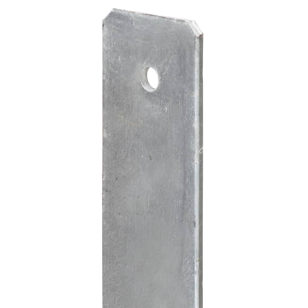 vidaXL hegnspløkker 6 stk. 12x6x60 cm galvaniseret stål sølvfarvet
