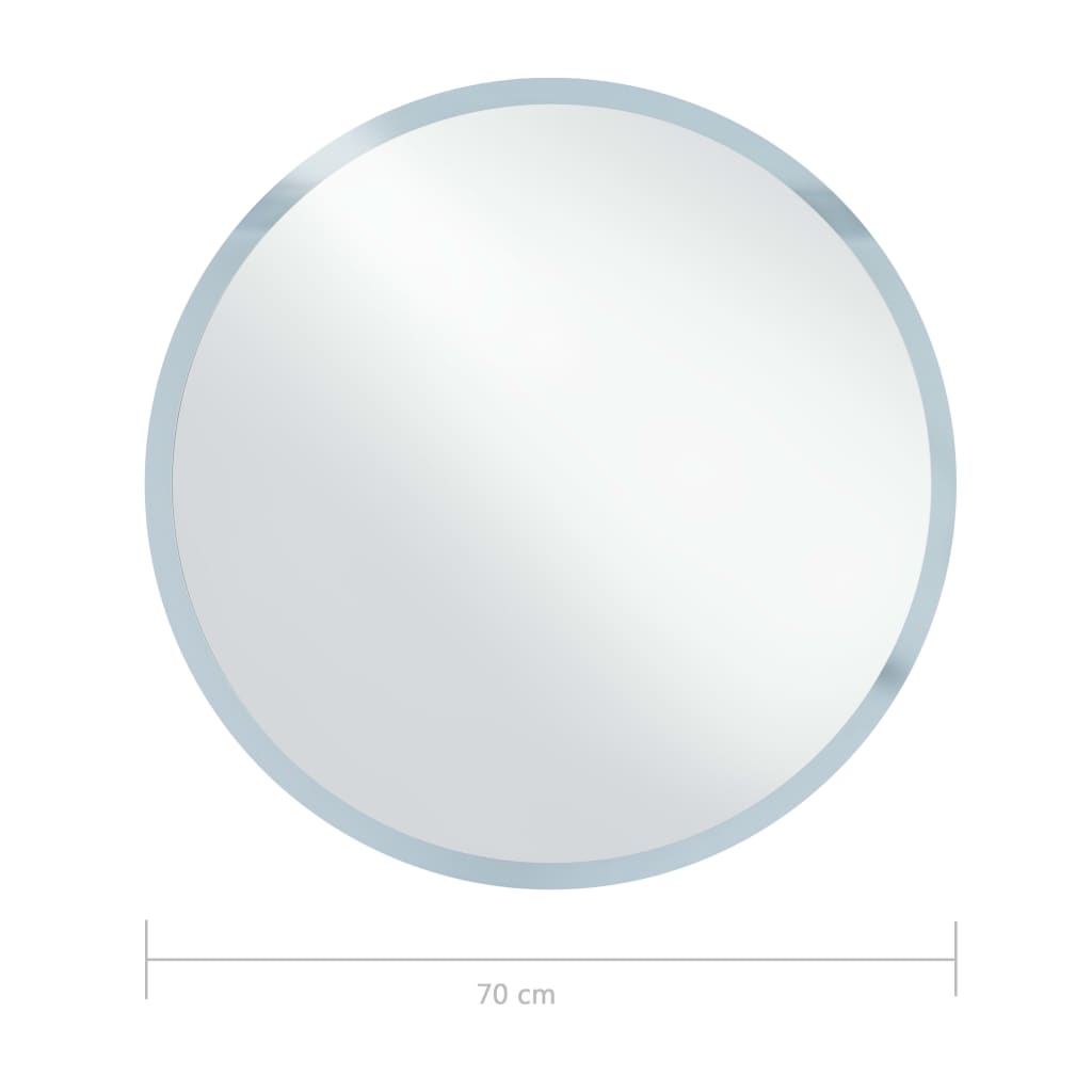 vidaXL vægspejl med LED til badeværelset 70 cm