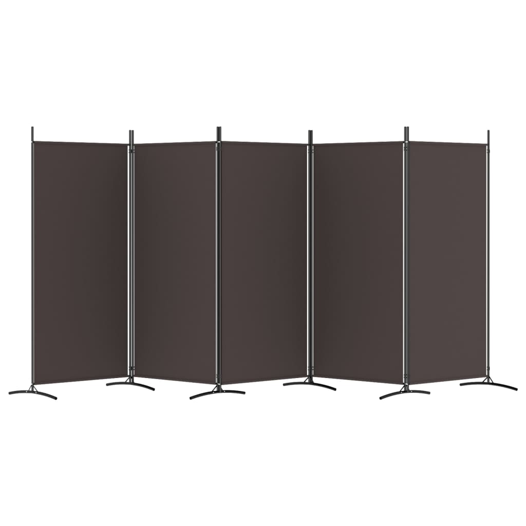 vidaXL 5-panels rumdeler 433x180 cm stof brun