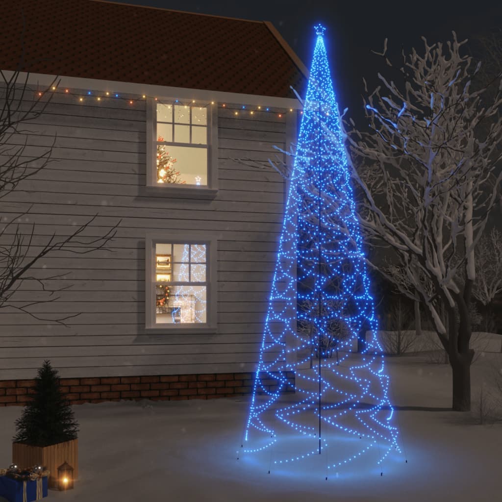 vidaXL juletræ med spyd 3000 LED'er 800 cm blåt lys