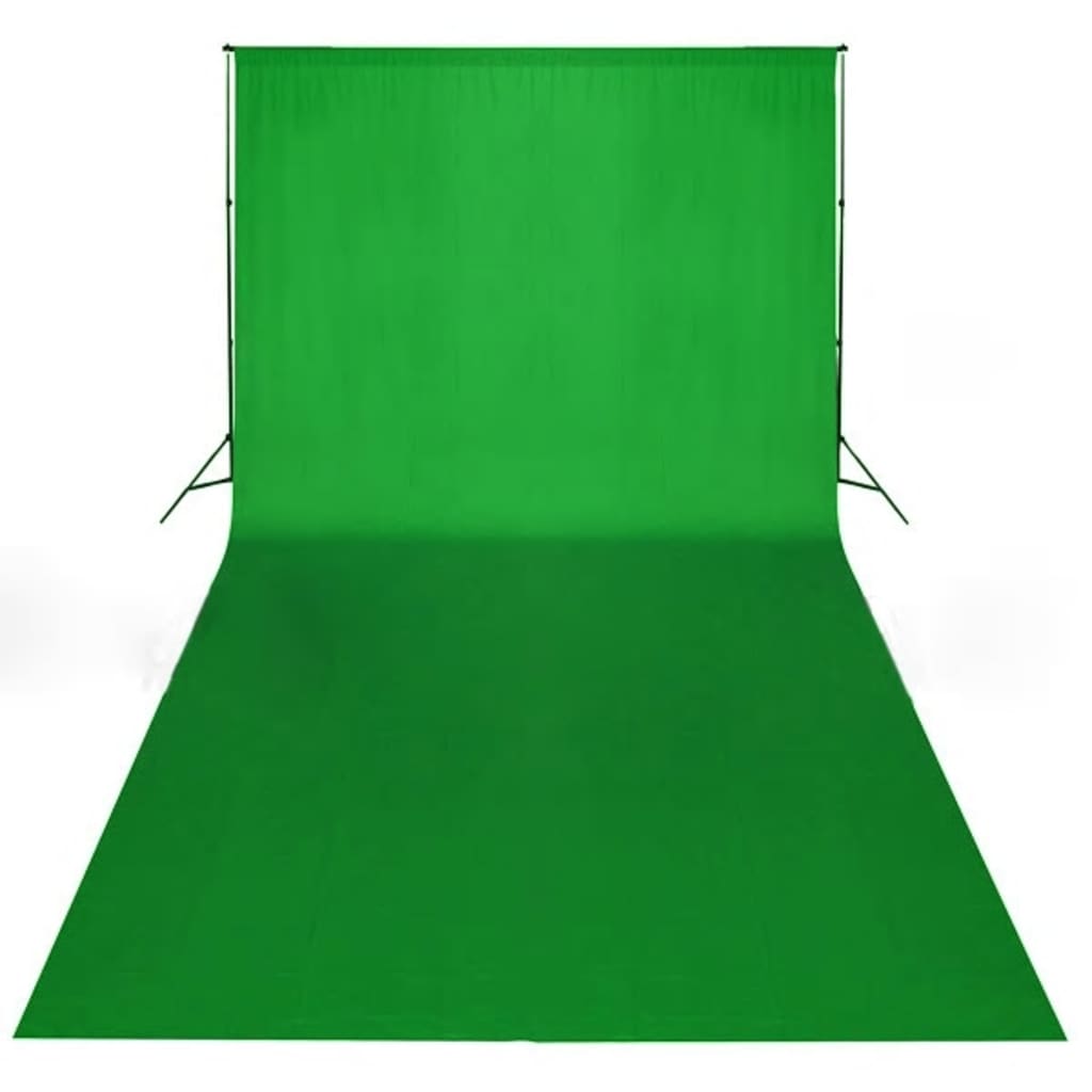 vidaXL fotobaggrund i bomuld grøn 600 x 300 cm chroma key