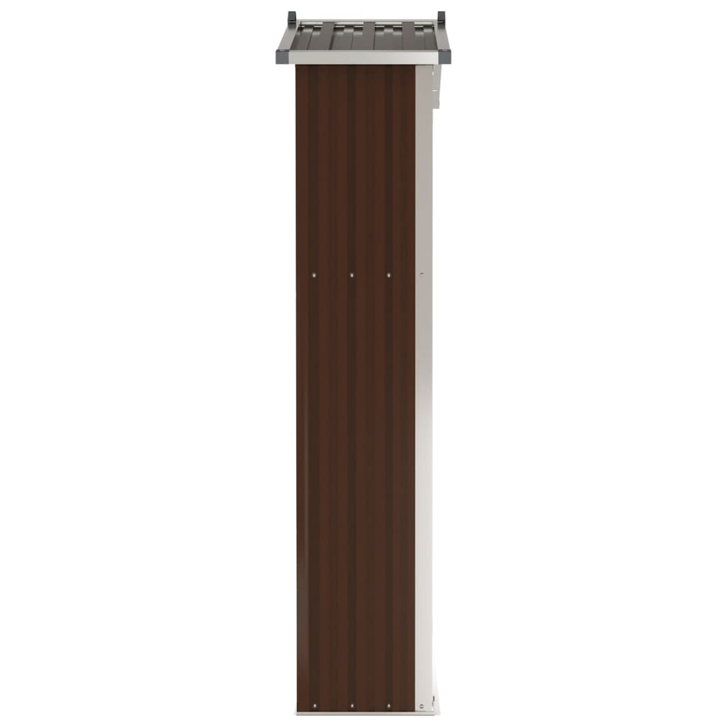 vidaXL haveskur 116x45x175 cm galvaniseret stål brun