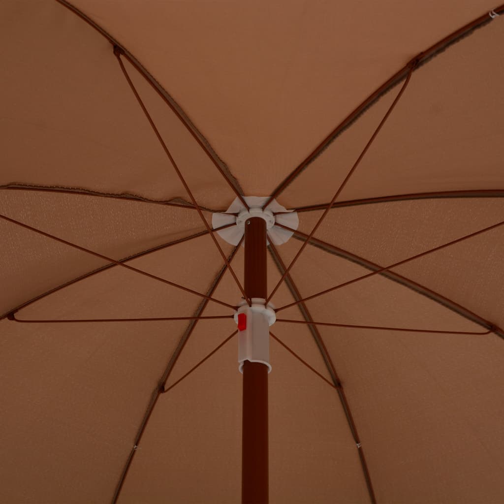 vidaXL parasol med stålstang 180 cm gråbrun