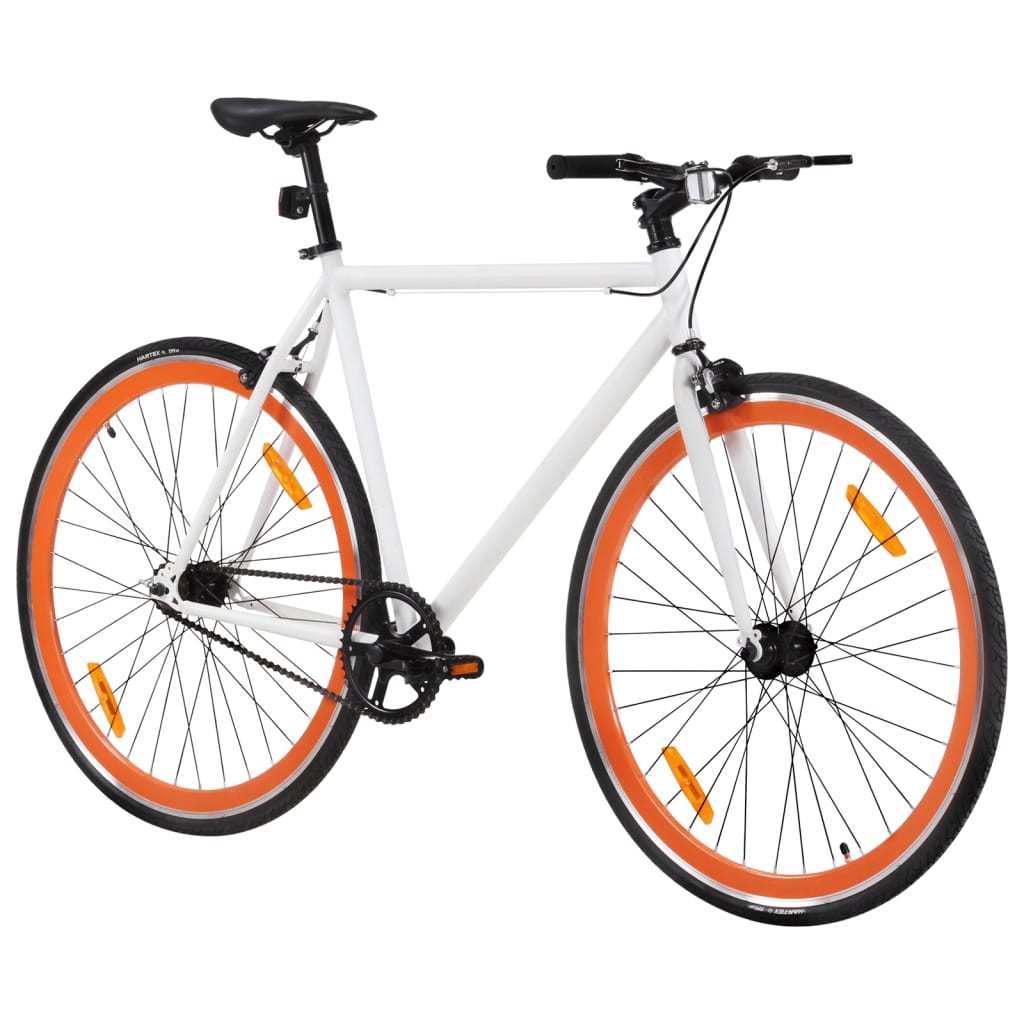 vidaXL cykel 1 gear 700c 51 cm hvid og orange
