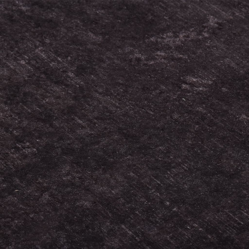 vidaXL gulvtæppe 120x180 cm skridsikkert og vaskbart sort og guld