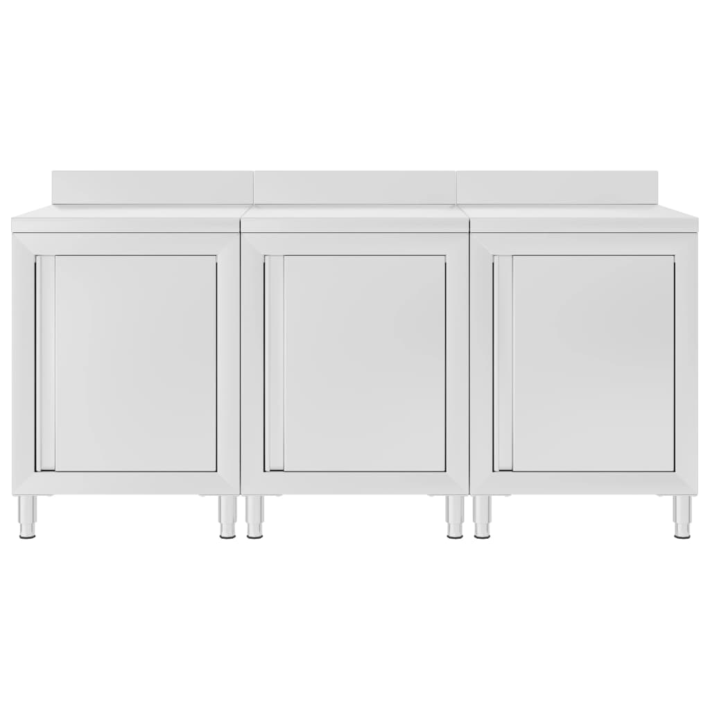 vidaXL kommercielt køkkenbord med skab 180x60x96 cm rustfrit stål