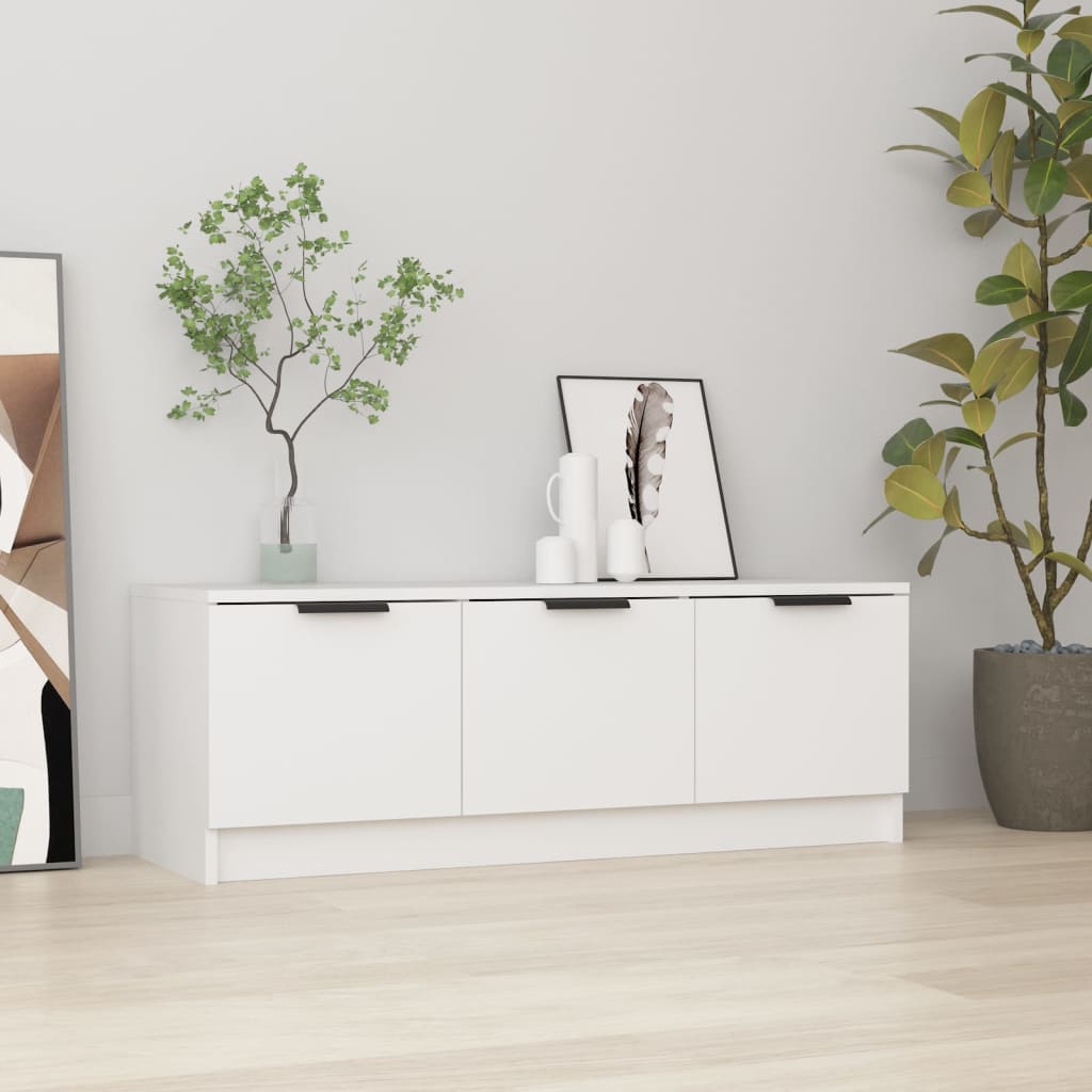 vidaXL tv-bord 102x35x36,5 cm konstrueret træ hvid