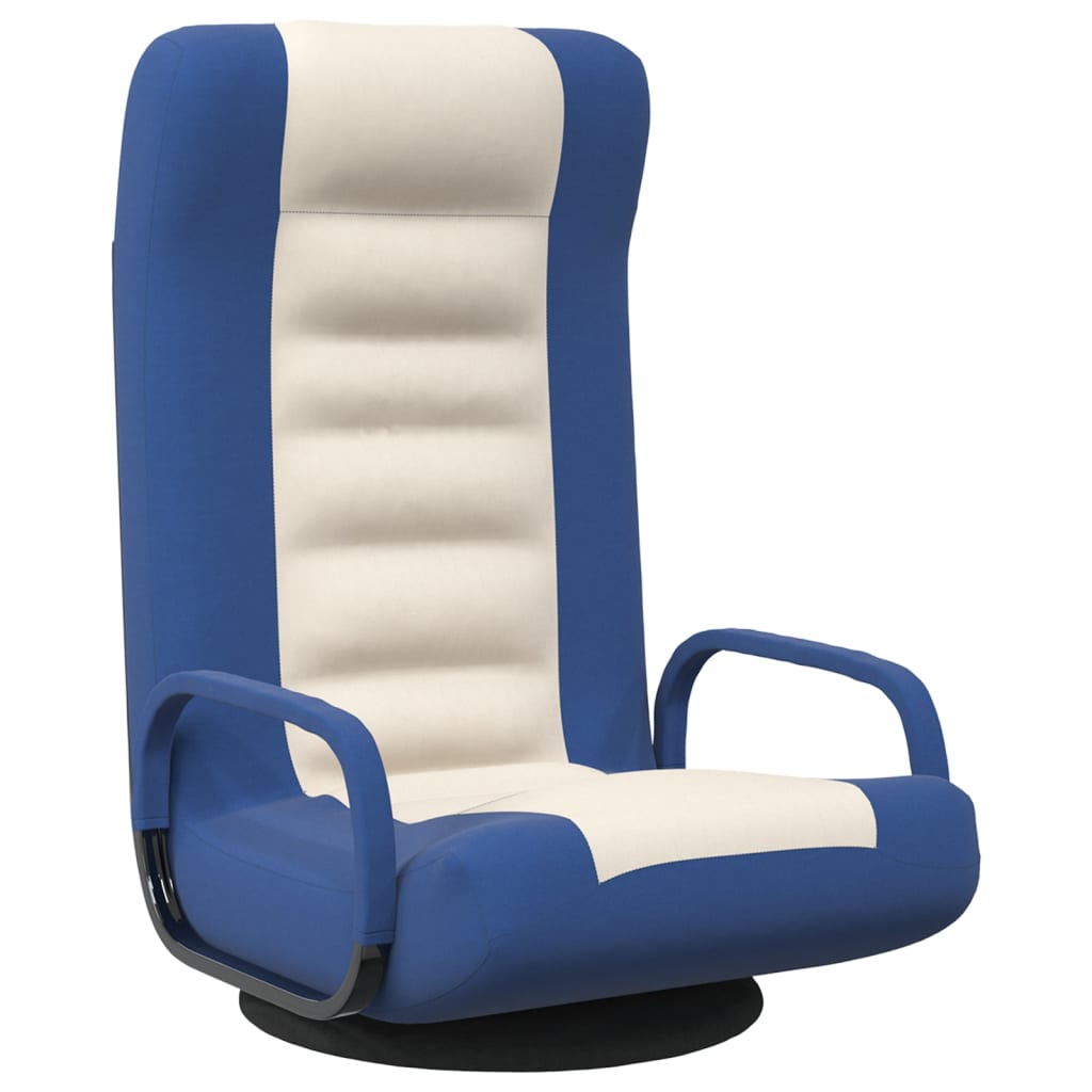 vidaXL drejelig gulvstol stof blå og cremefarvet