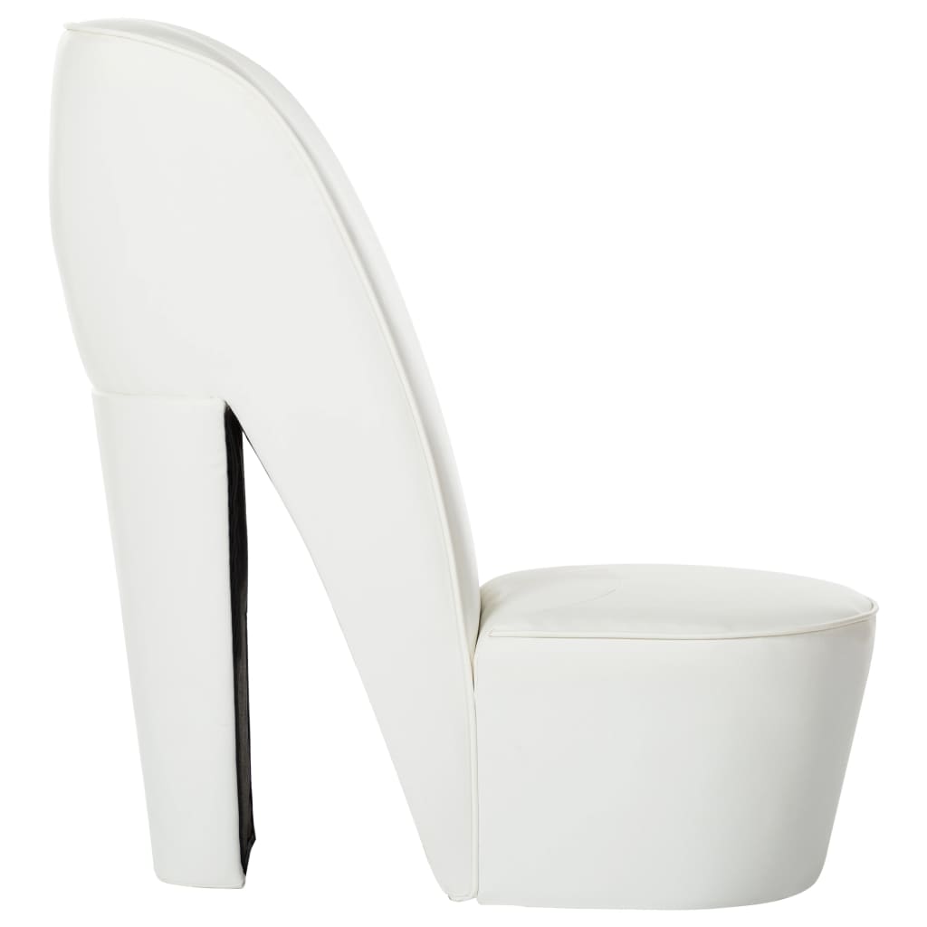 vidaXL stol højhælet sko-design kunstlæder hvid