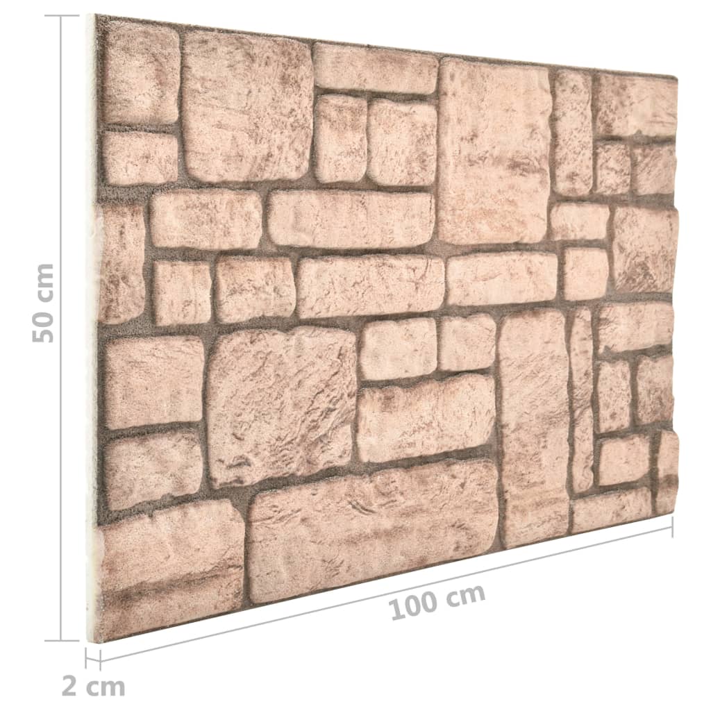 vidaXL 3D-vægpaneler 11 stk. EPS murstensdesign beige