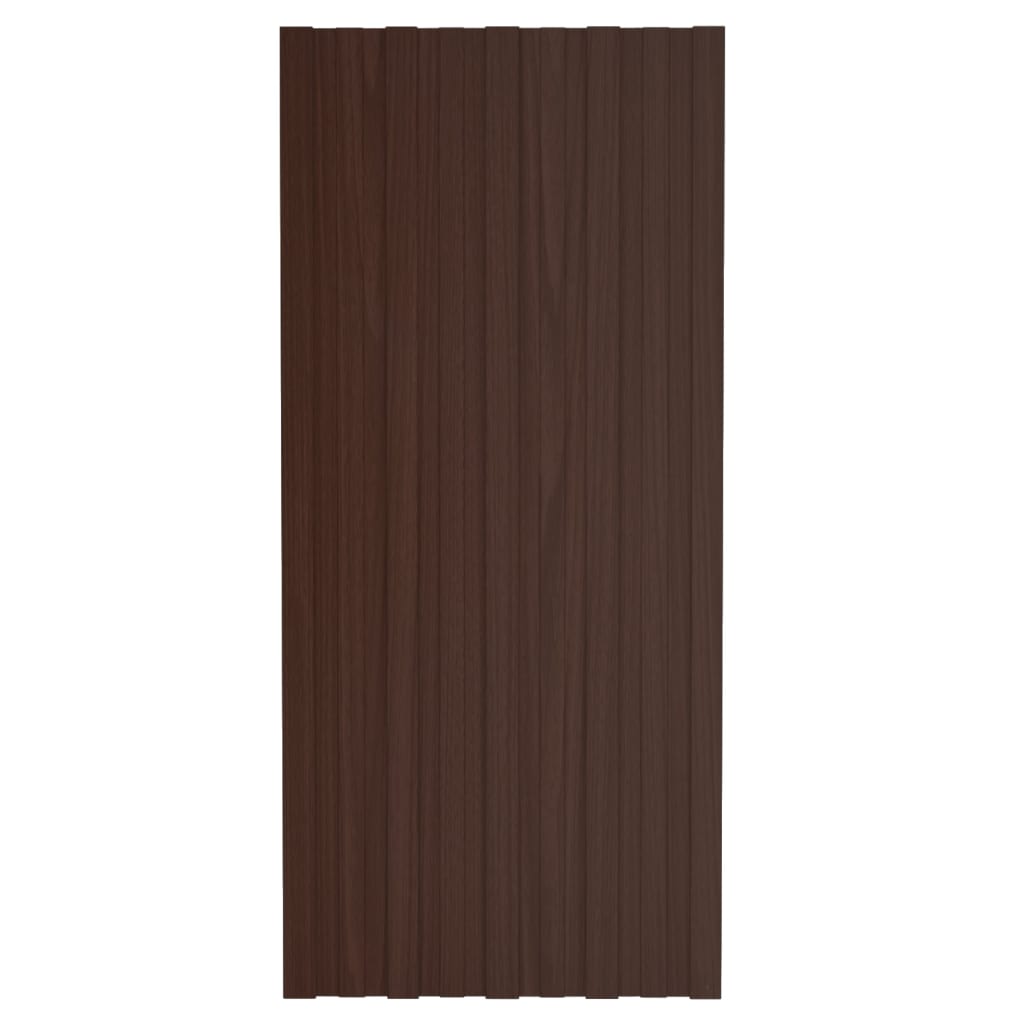 vidaXL tagplader 12 stk. 100x45 cm galvaniseret stål brun