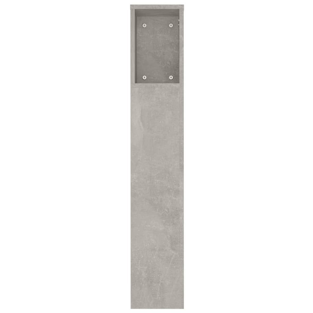 vidaXL sengegavl med opbevaring 180x18,5x104,5 cm betongrå
