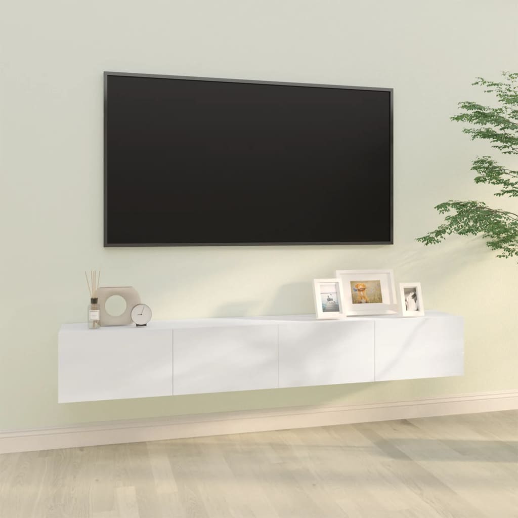 vidaXL tv-skabe 2 stk. 100x30x30 cm konstrueret træ hvid højglans