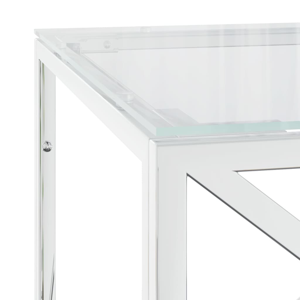 vidaXL sofabord 110x45x45 cm rustfrit stål og glas