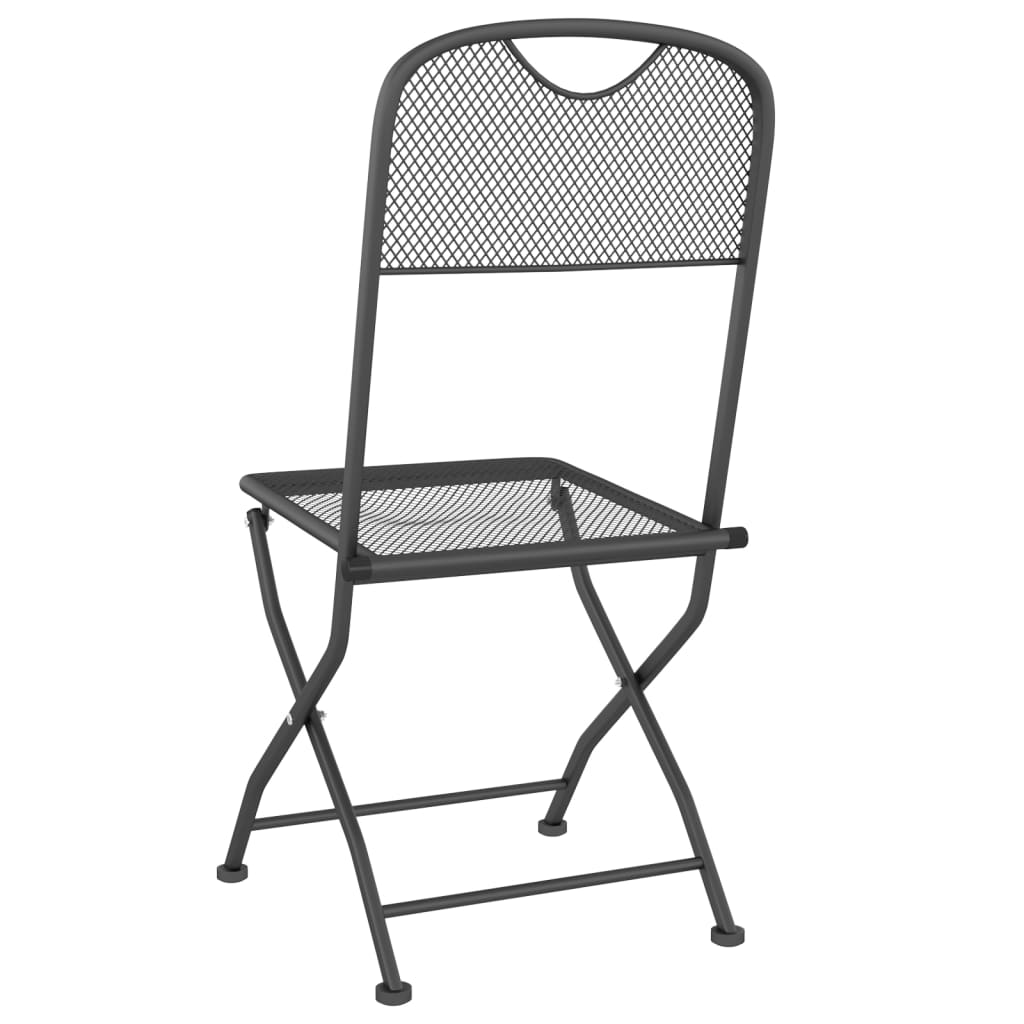 vidaXL foldbare havestole 4 stk. strækmetalnet antracitgrå