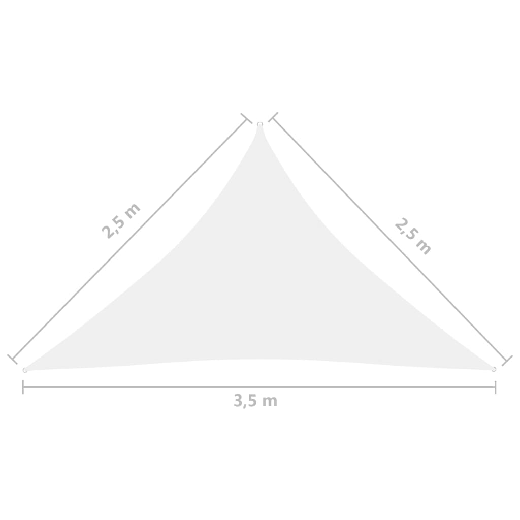 vidaXL solsejl 2,5x2,5x3,5 m trekantet oxfordstof hvid