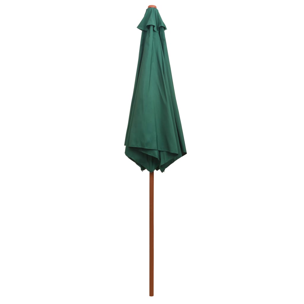 vidaXL parasol 270 x 270 cm træstang grøn