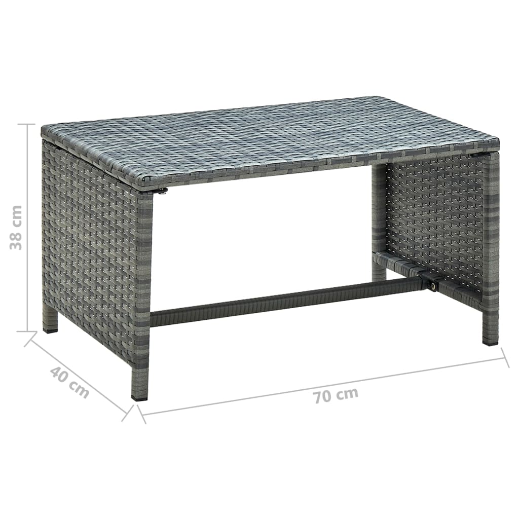 vidaXL sofabord 70x40x38 cm polyrattan antracitgrå