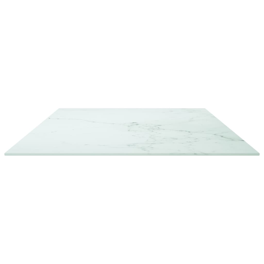 vidaXL bordplade 120x65 cm 8 mm hærdet glas med marmordesign hvid